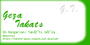 geza takats business card